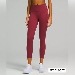 Lululemon Fast and Free High Rise Tight 25” Sz 8 Brushed Nulux